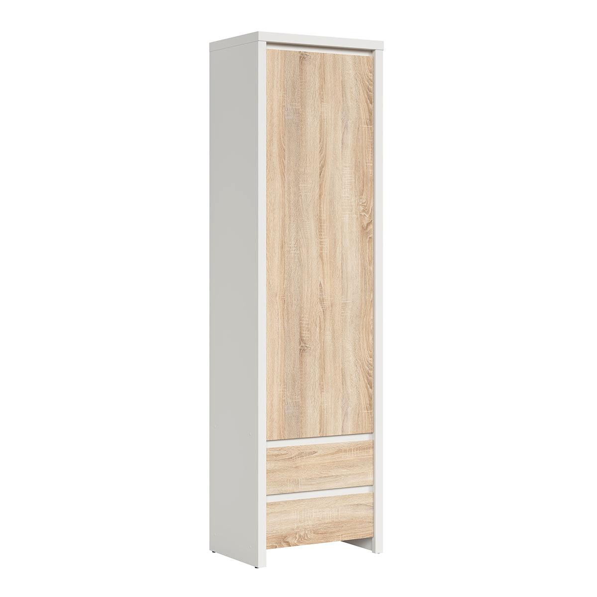 SCHRANK 1 Tür Soren Holz und Weiß - Weiß, Holzwerkstoff (56/200.5/40.5cm) - Petits-meubles