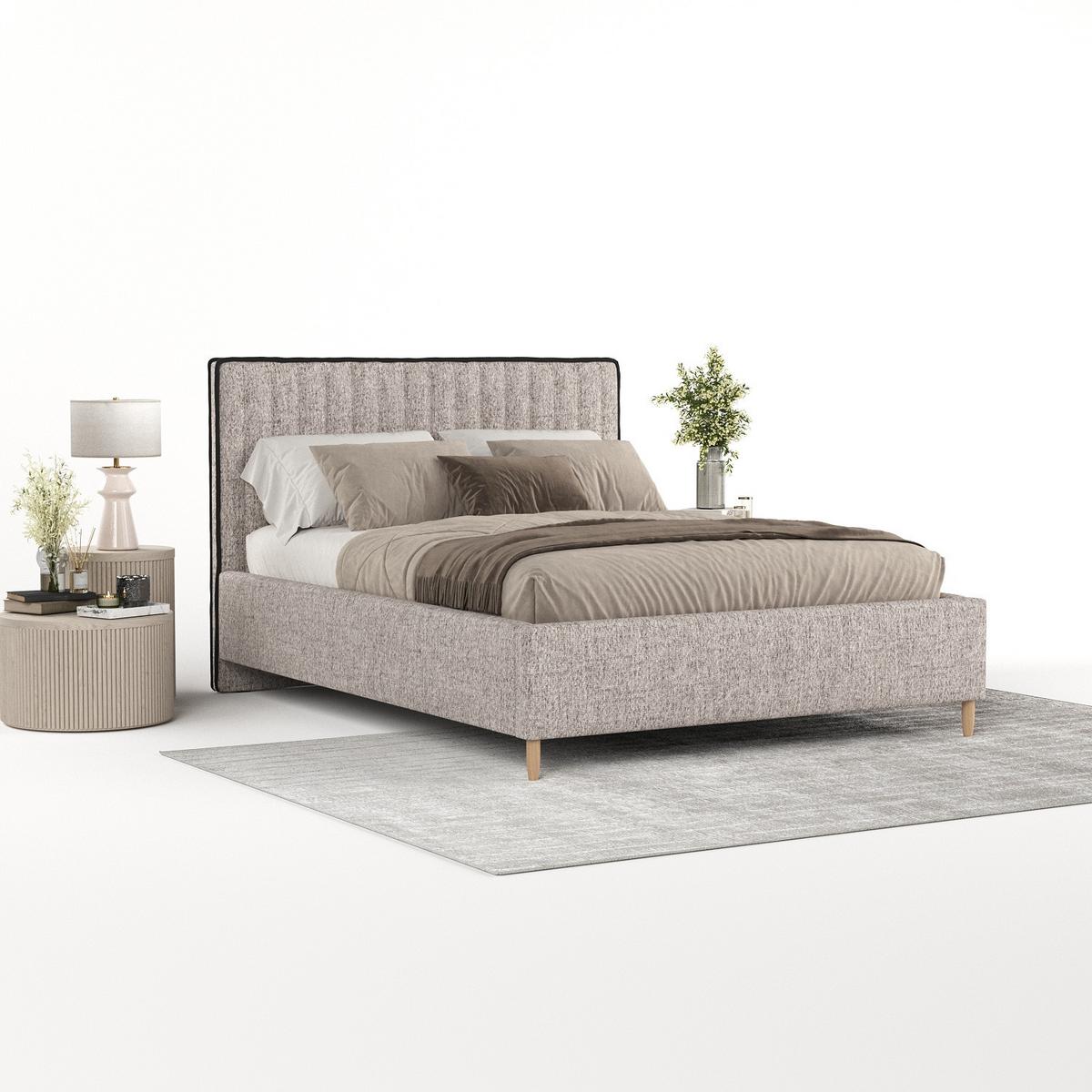POLSTERBETT Aria 180/200 cm Beige im Neve Stoff - Beige/Naturfarben, Holz/Holzwerkstoff (180/200cm) - AltaBeds