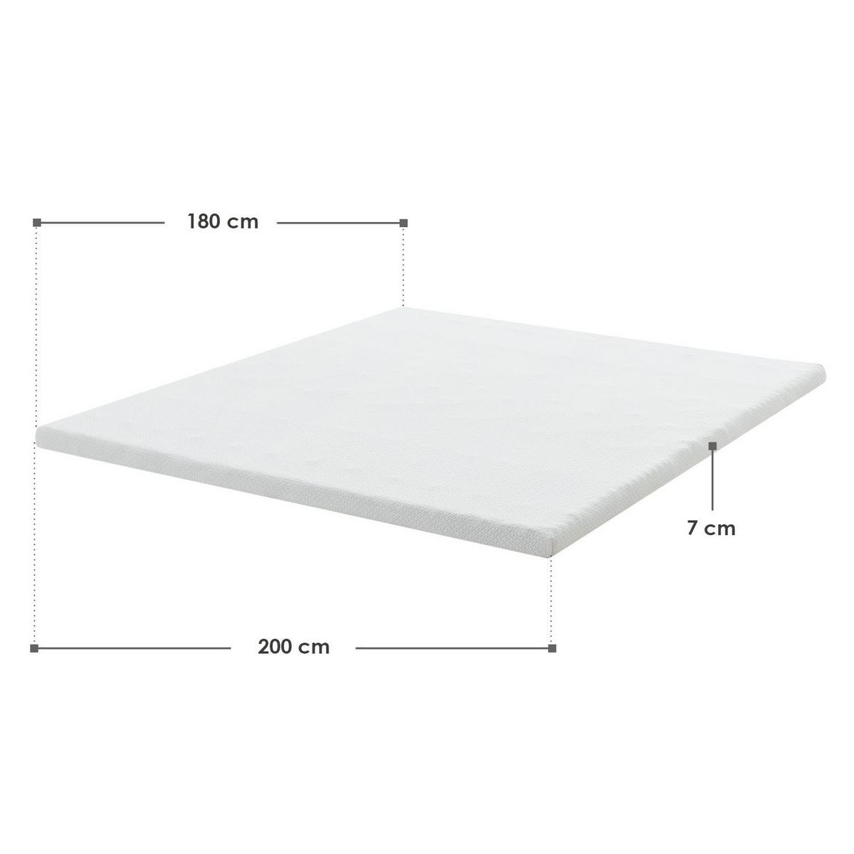 TOPPER 180x200 cm 7-Zonen Matratzenschoner aus Memory Foam - Weiß, Textil (180/200cm) - Juskys
