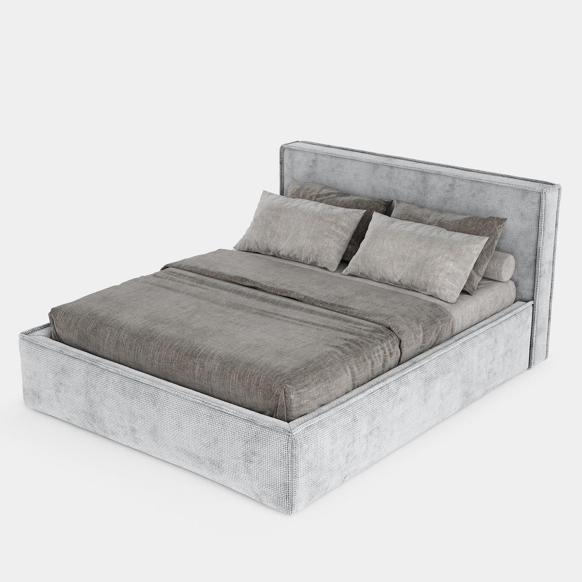 POLSTERBETT Sato mit Stauraum 140/200 cm Hellgrau im Bonita Stoff - Hellgrau/Schwarz, Holz/Holzwerkstoff (140/200cm) - AltaBeds