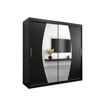 SCHWEBETÜRENSCHRANK 200/200/62 2-türig - Silberfarben/Schwarz, Holz/Kunststoff (200/200/62cm) - MÖBEL KRYSPOL