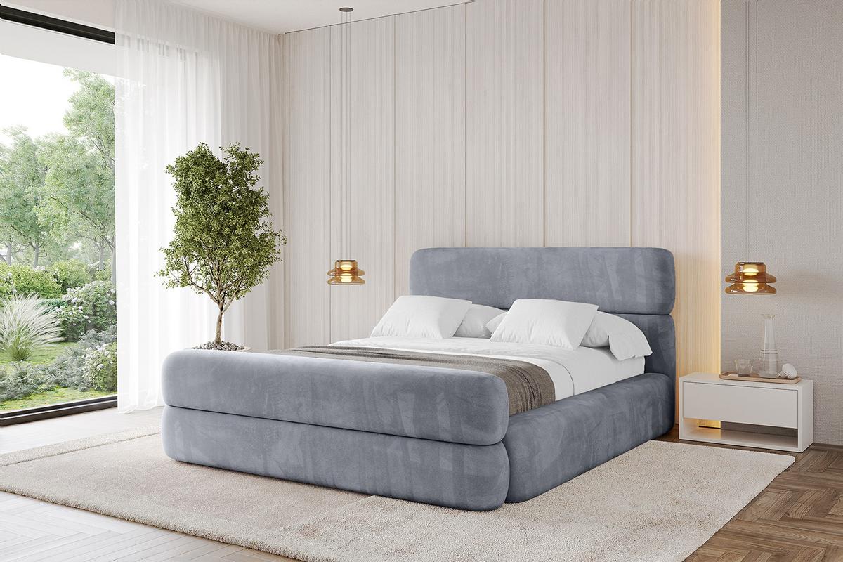 POLSTERBETT mit Bettkasten, Fußteil und Lattenrost, Boxbett ohne Matratze - ENORA-Z 180x200 Grau - Grau, Holzwerkstoff/Textil (180/200cm) - ALTDECOR
