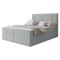BOXBETT Michelle 160x200 - H3 - Hellgrau/Schwarz, Holzwerkstoff/Kunststoff (160/200cm) - MIRJAN24