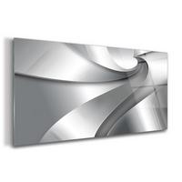 GLASBILD 100x50 cm Moderne Kunst - Silberfarben, Glas (100/50cm) - TULUP