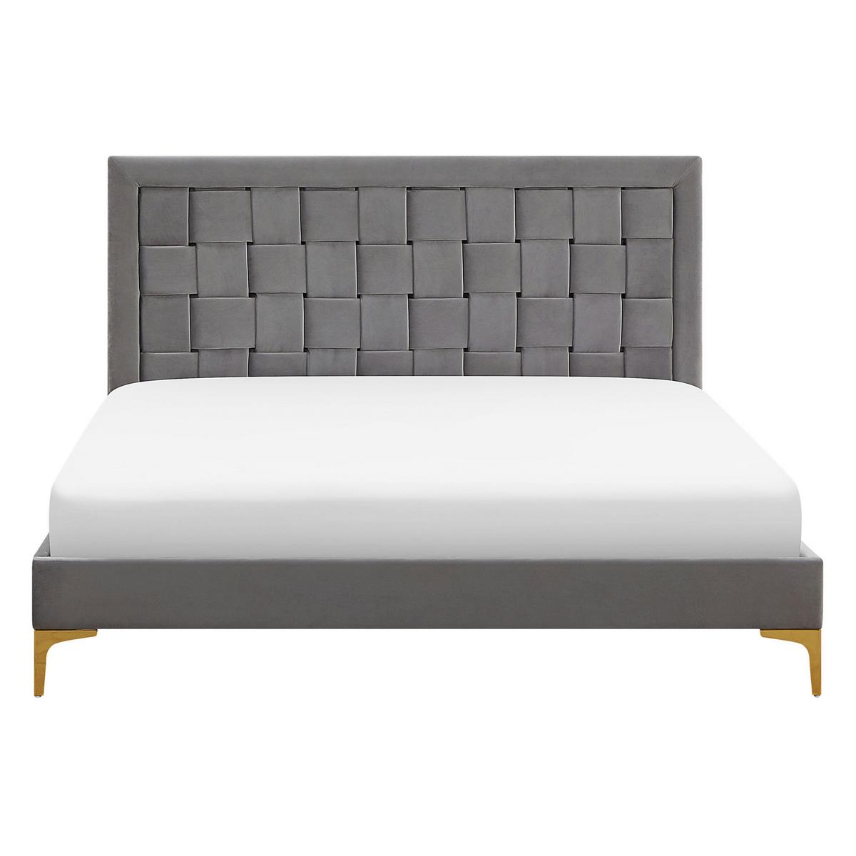 DOPPELBETT 140/200cm Grau Limoux - Grau, Textil (140/200cm) - Beliani