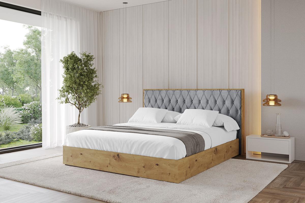 POLSTERBETT mit Bettkasten und Lattenrost, Boxbett ohne Matratze - ENZO5 180x200 Grau - Grau, Holzwerkstoff/Textil (180/200cm) - ALTDECOR