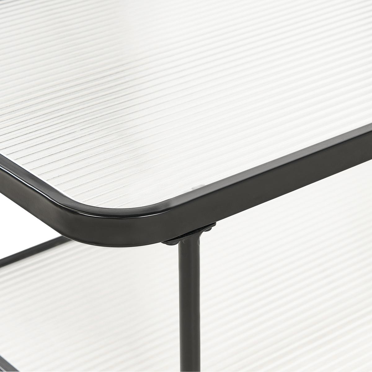 COUCHTISCH Transparent/Schwarz Blair - Transparent/Schwarz, Naturmaterialien (100/51/45cm) - Beliani