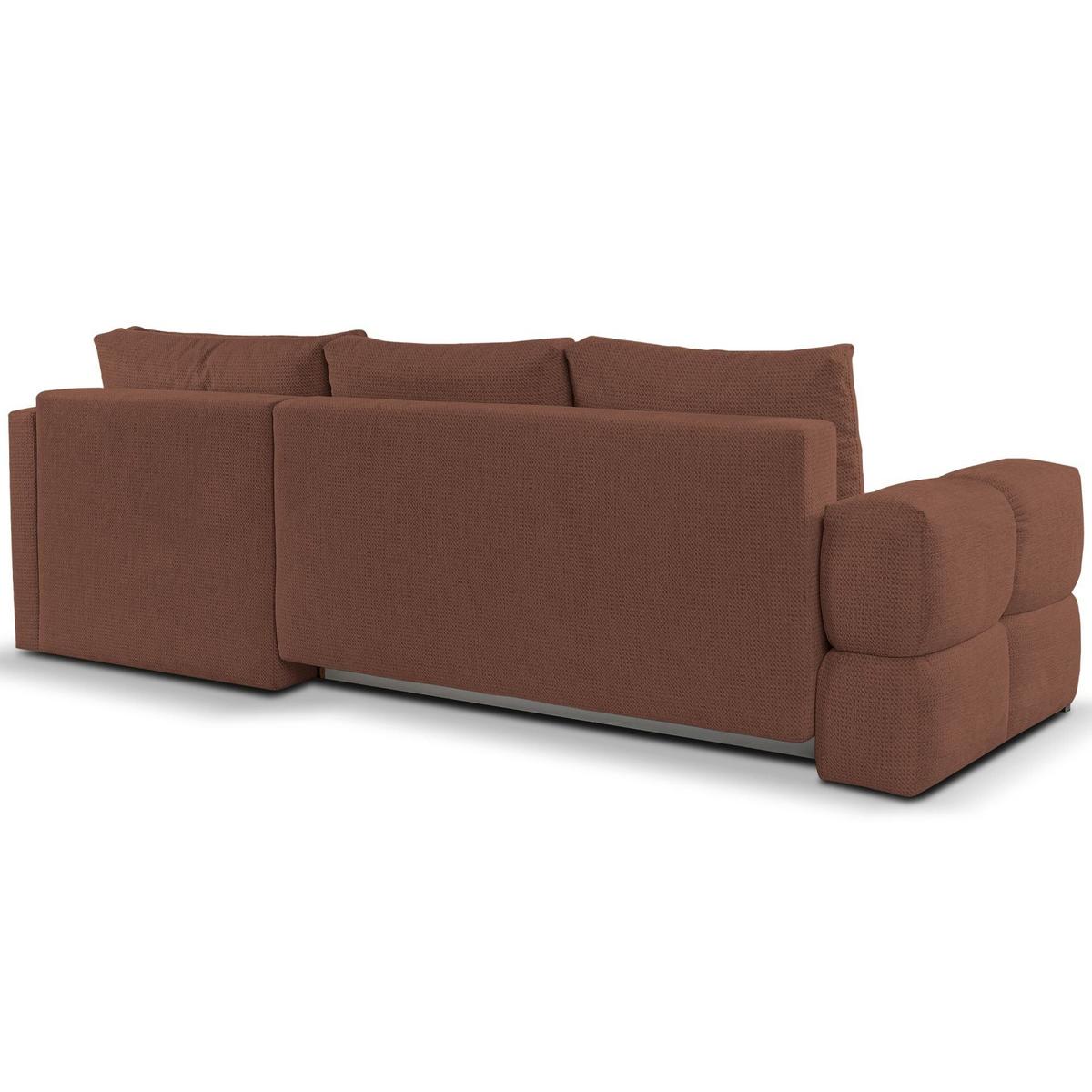 ECKSOFA Taremi mit Chenillebezug Kupfer, beidseitig - Schwarz/Kupferfarben, Textil (267/185cm) - Selsey