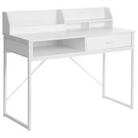SCHREIBTISCH 110/50 cm Weiß Zyra - Weiß, Holzwerkstoff/Metall (50/110/95cm) - Beliani