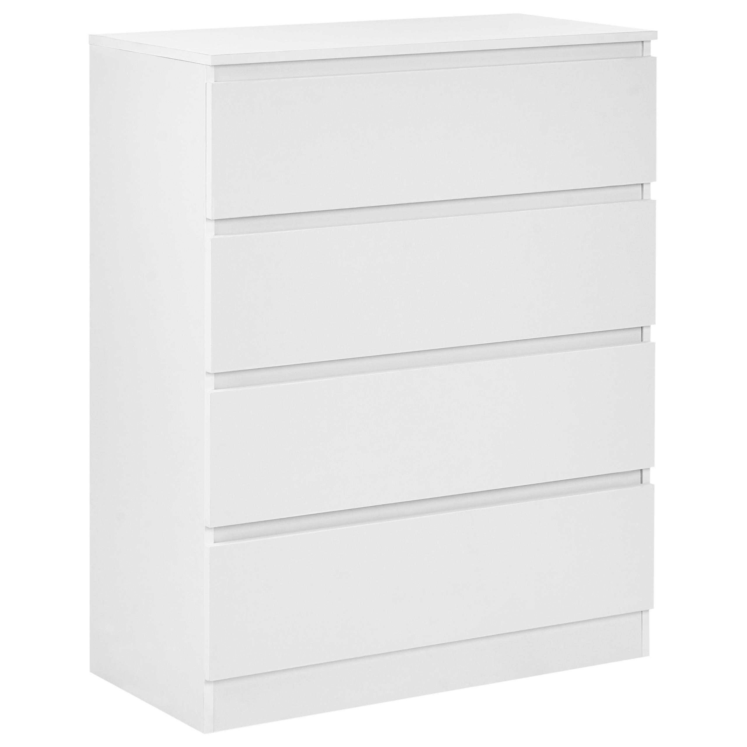 KOMMODE mit 4 Schubladen Weiß Winnipeg - Weiß, Holzwerkstoff (80/100/40cm) - Beliani