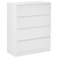 KOMMODE mit 4 Schubladen Weiß Winnipeg - Weiß, Holzwerkstoff (80/100/40cm) - Beliani
