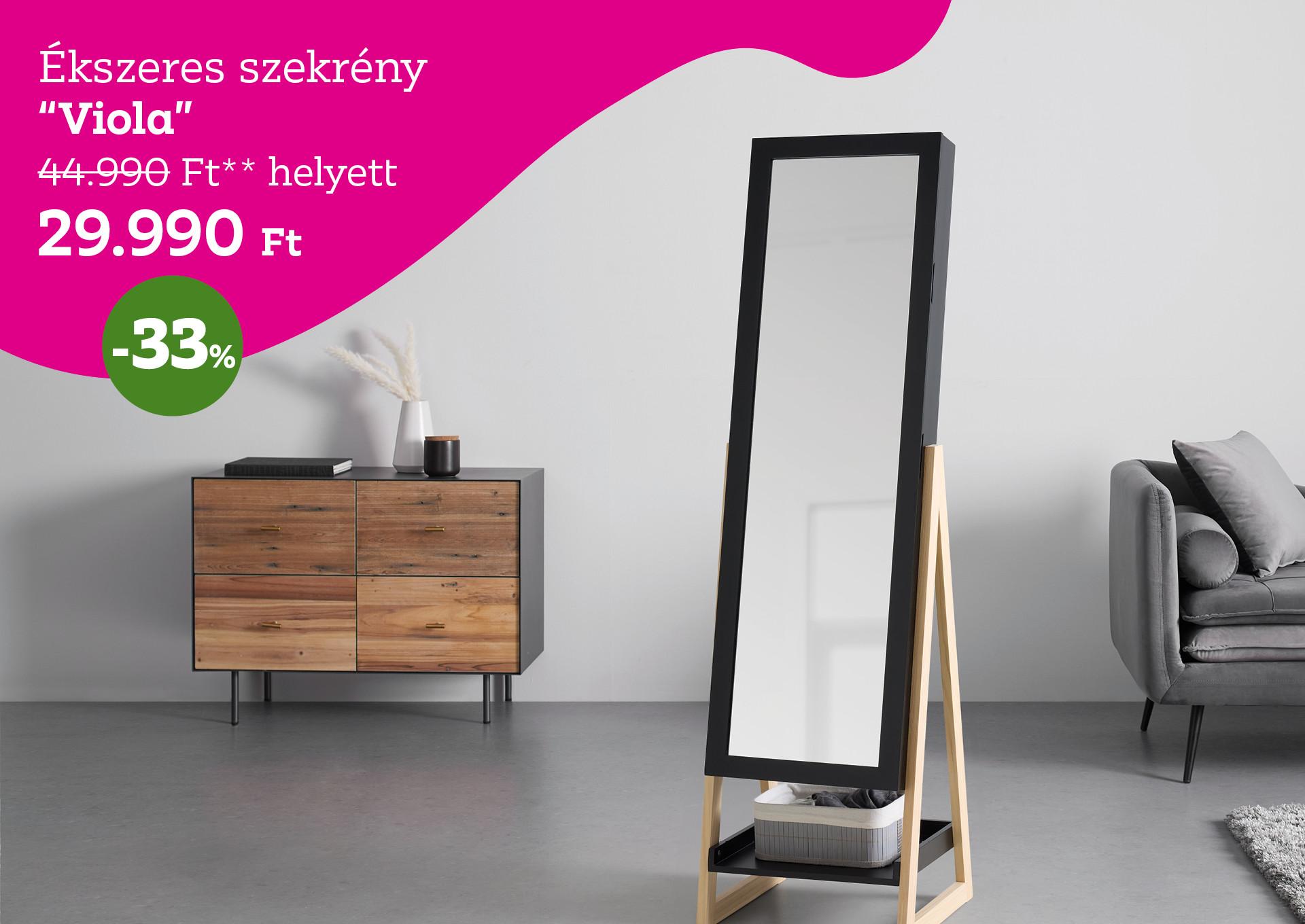 Ékszeres szekrény VIOLA 44990 Forint helyett 29990 Forint, kedvezmény mértéke 33%