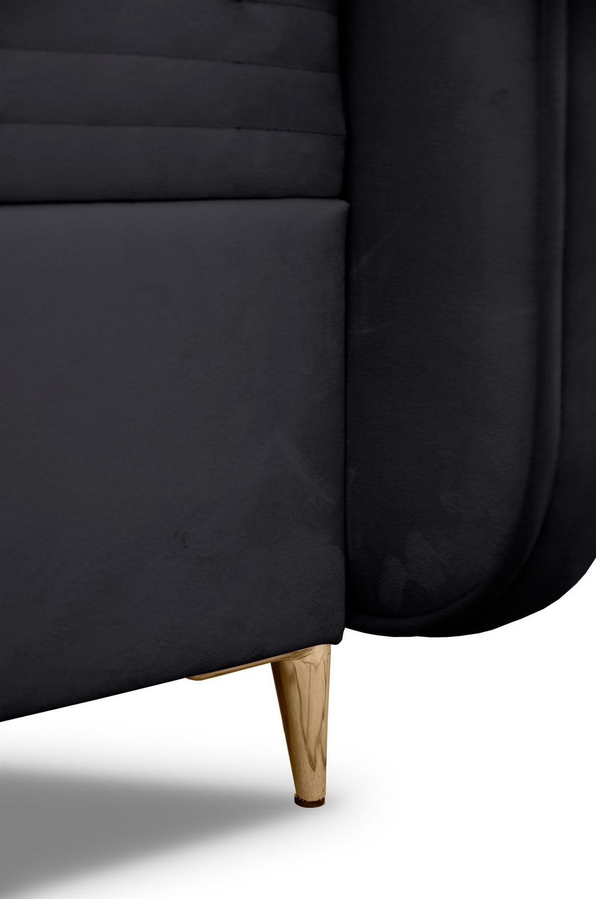 BOXBETT Alize - Schwarz, Holzwerkstoff/Textil (120/200cm) - Fun Möbel