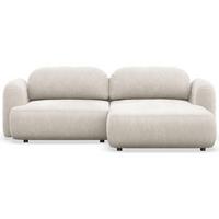 ECKSOFA Tvoya Creme-Chenille - Creme/Schwarz, Kunststoff/Textil (175/267cm) - Selsey