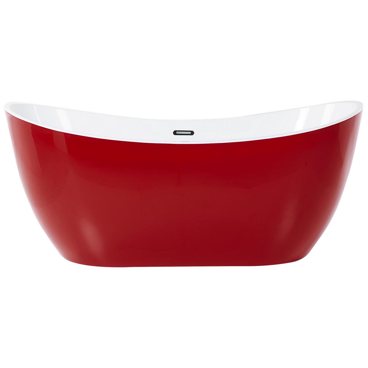 BADEWANNE FREISTEHEND 78x180x72 cm rot Antigua - Rot, Kunststoff (78/72/180cm) - Beliani