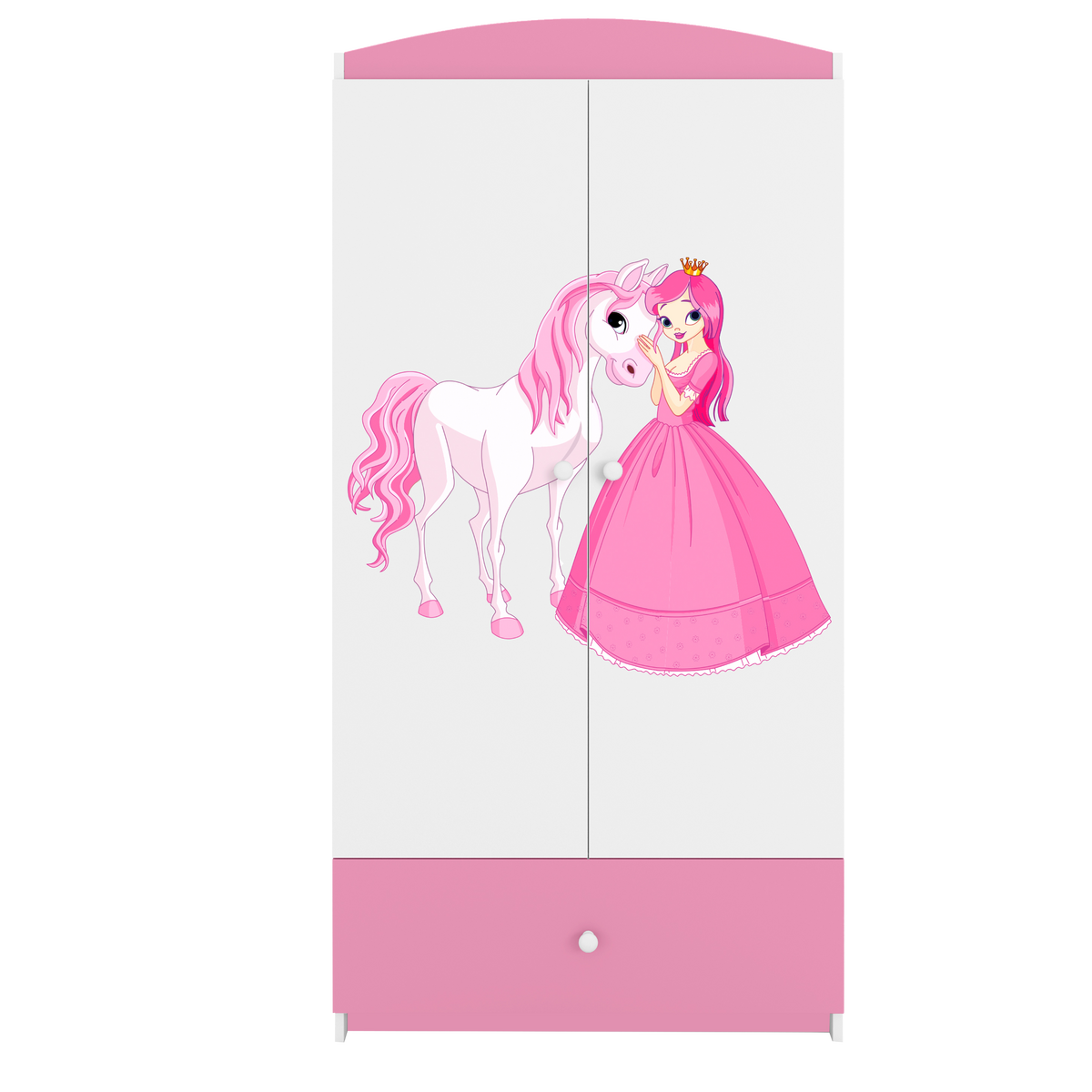KINDERKLEIDERSCHRANK Prinzessin I - Hellrosa, Holzwerkstoff (90/175/52cm) - RAUMHIRSCH FURNITURE