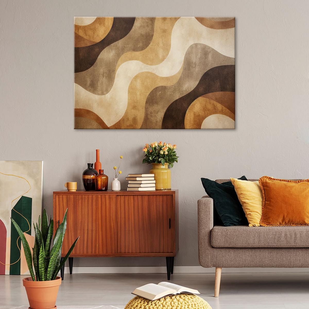 LEINWANDBILD Boho-Stil Abstraktion 100x70cm - Braun, Textil (100/70cm) - Feeby