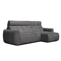 ECKSOFA KIMI 3-Sitzer, ausziehbarer Sitz, verstellbare Kopfstützen, dunkelgrau - Anthrazit/Schwarz, Holzwerkstoff/Textil (270/160cm) - Wozimo