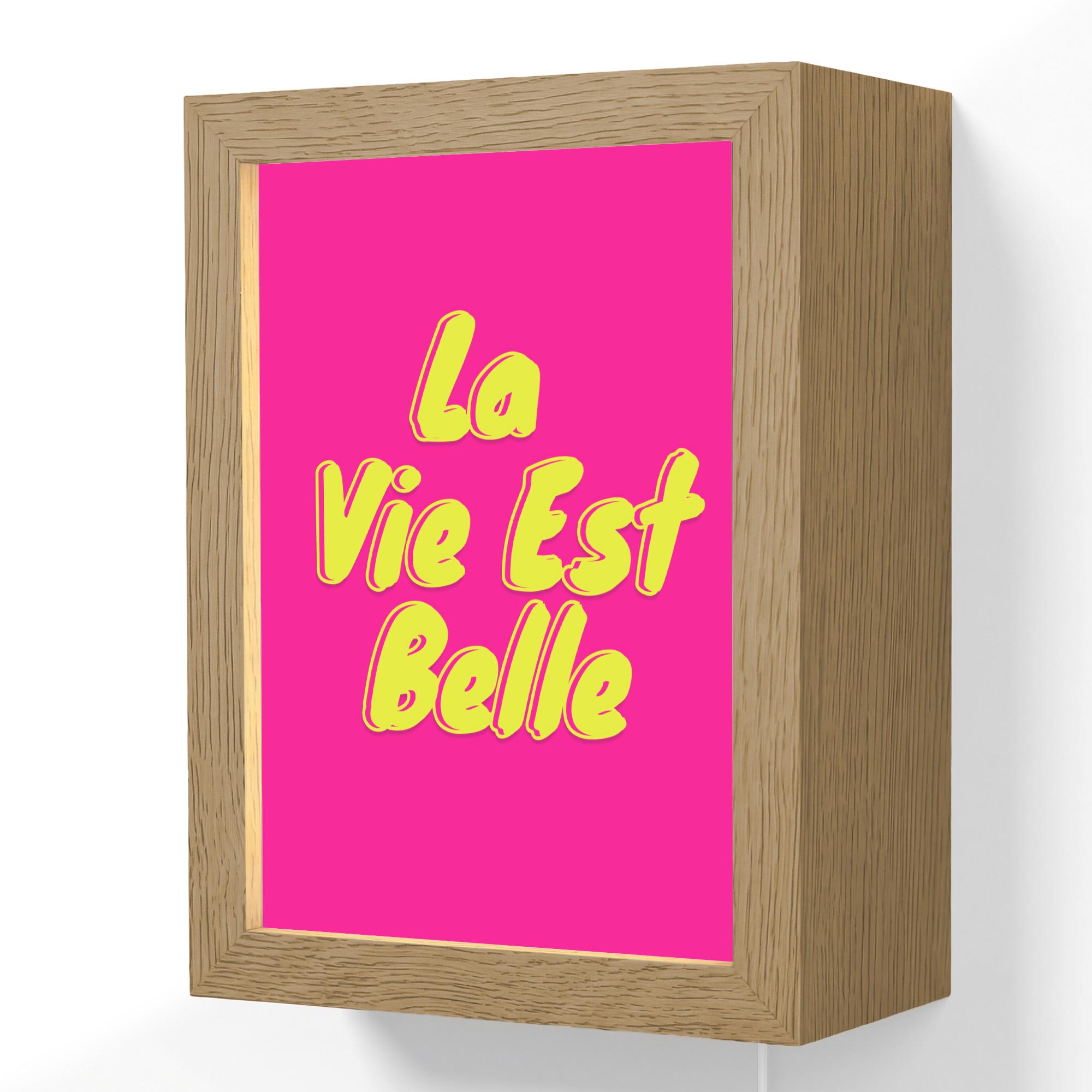 WANDLEUCHTE Zitat - Retro - Rosa 15x20 cm - Pink, Holzwerkstoff (15/20/8cm) - OnlyWow