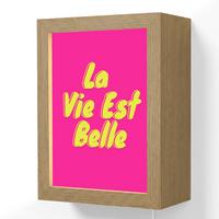 WANDLEUCHTE Zitat - Retro - Rosa 15x20 cm - Pink, Holzwerkstoff (15/20/8cm) - OnlyWow