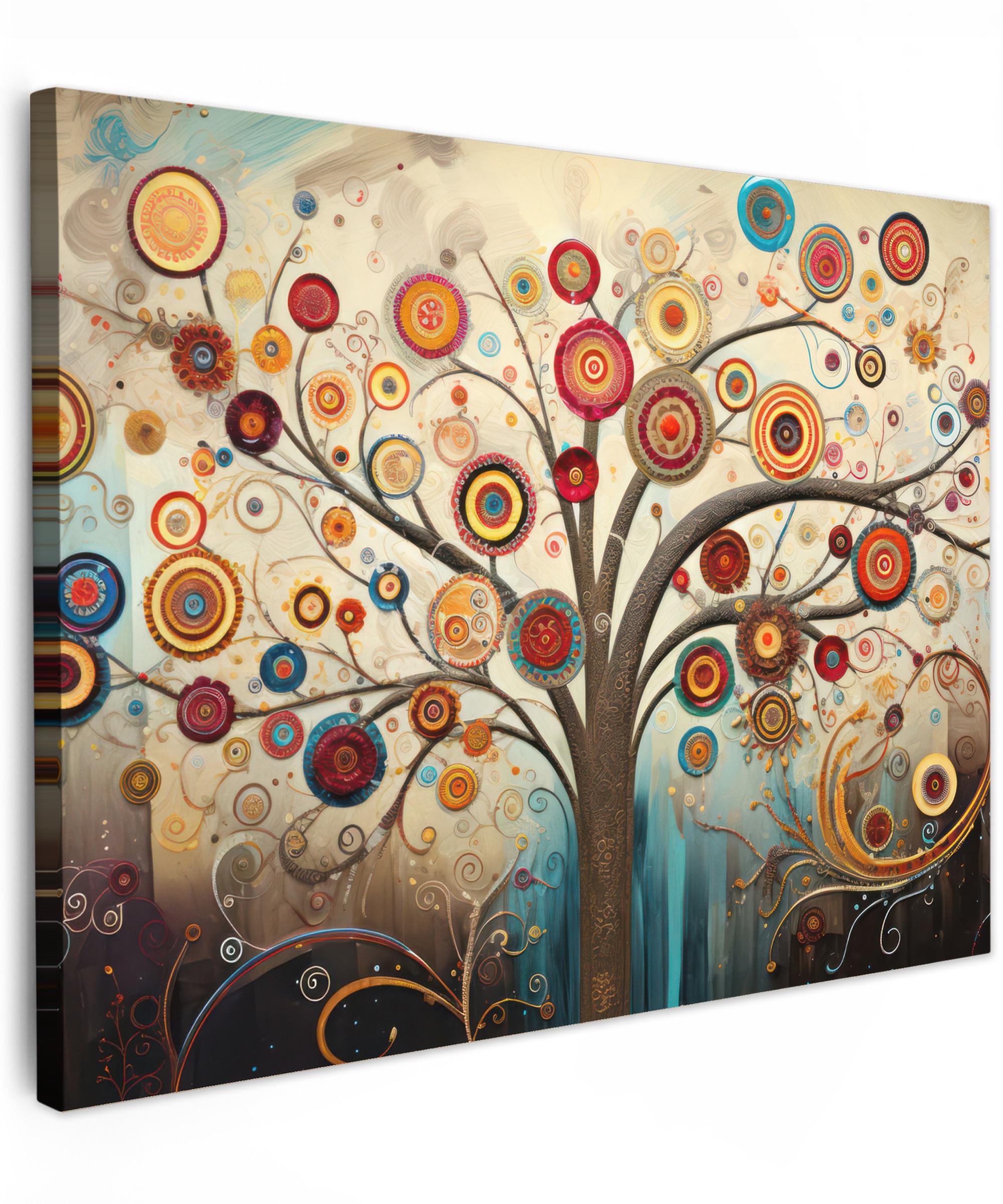 LEINWANDBILD Baum - Baum des Lebens - Farbe Wandbild 40x30 cm - Braun, Textil (40/30cm) - MuchoWow