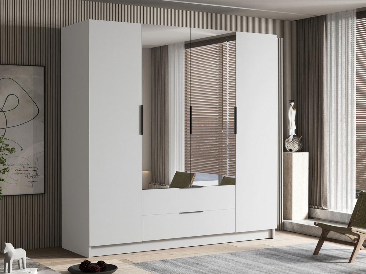 KLEIDERSCHRANK Sofia II - Schwarz/Weiß, Holzwerkstoff/Kunststoff (200/216/60cm) - MIRJAN24