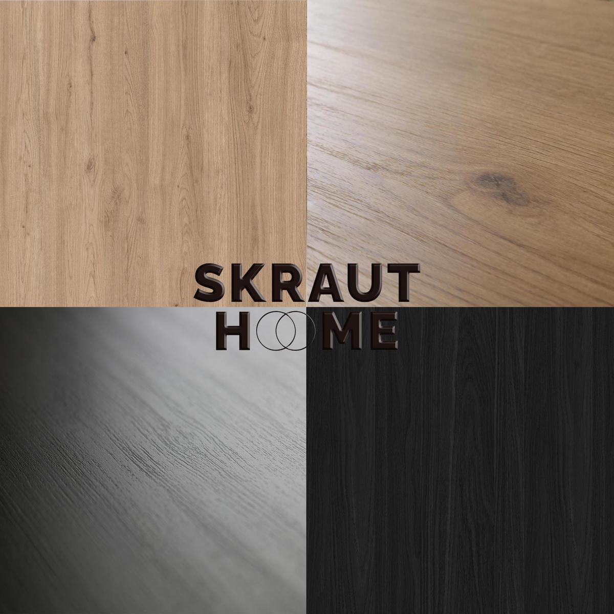 LOWBOARD, Eiche, Schwarz, 160/40/53cm - Eichefarben/Schwarz, Holzwerkstoff (160/53/40cm) - Skraut Home