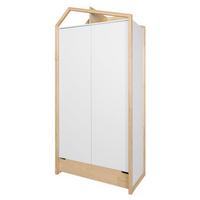 SCHRANK 2 Türen Juliette Weiß und Holz - Weiß, Holzwerkstoff (100/210/56cm) - Petits-meubles