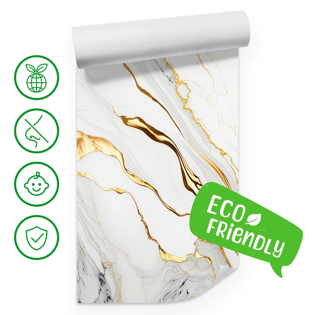 FOTOTAPETE Marmor Abstraktion Glamour Stil 500x350 - Gelb/Beige, Papier (500/350cm) - Muralo
