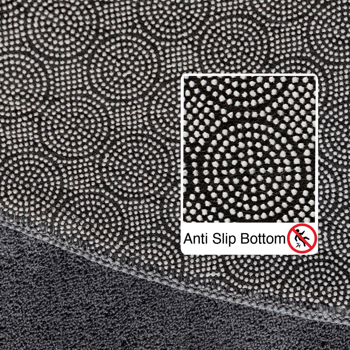 TEPPICH Kurzflor Waschbar LECH in Grau, einfarbig, Ø 200 cm - Grau, Textil (200/200cm) - KADIMA DESIGN