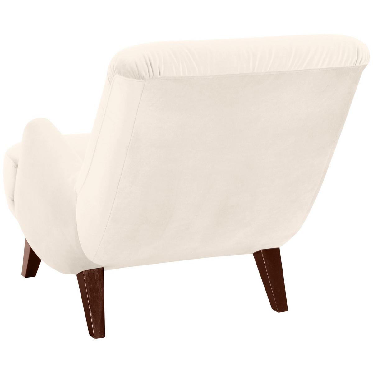 SESSEL Kajsa 71x80x101 Bezug Samtvelours Buche nussbaum/creme - Nussbaumfarben/Creme, Kunststoff (101/80/71cm) - 58aufmkessel