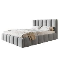 BETT 140x200 - Polsterbett mit Bettkasten und Metallrahmen - Modern Betten - Weicher Jasminstoff - Kollektion Lucy - Grau - Grau, Holz/Textil (140/200cm) - Alpi-Möbel