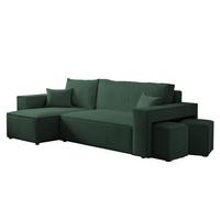 ECKSOFA Adara Inkl. Hocker - Grün, Holzwerkstoff/Textil (262/145cm) - Fun Möbel