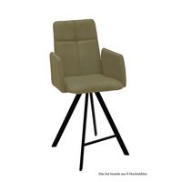 THEKENSTUHL drehbar (8er-Set) Despina 52x109x60 Schwarz/Olivgrün - Schwarz/Olivgrün, Kunststoff (60/109/52cm) - 58aufmkessel