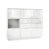 HIGHBOARD Metro Einsatz in Beton Oxid Optik - Hellgrau, Holzwerkstoff (153/123/37cm) - Vladon