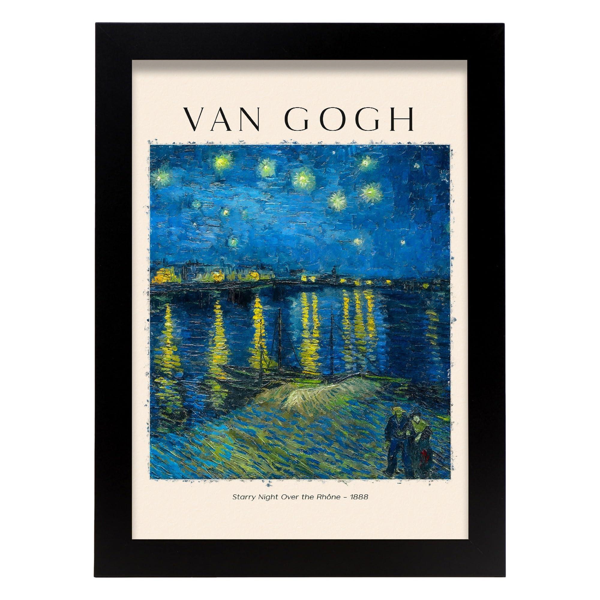 POSTER Star Night Auf Der Rhone A4 Schwarzer Rahmen - Schwarz, Papier (29.7/5/21cm) - Nacnic