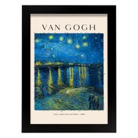 POSTER Star Night Auf Der Rhone A4 Schwarzer Rahmen - Schwarz, Papier (29.7/5/21cm) - Nacnic