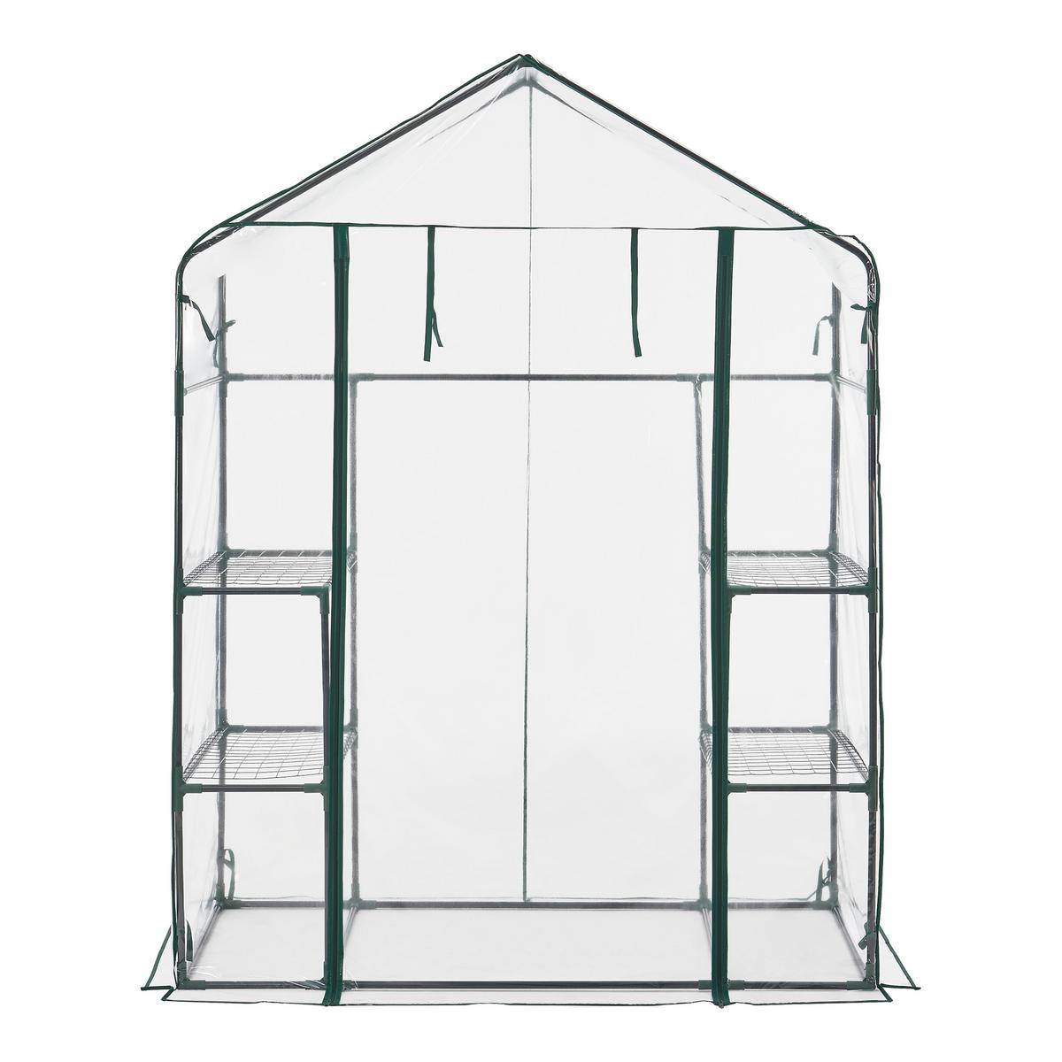 GEWÄCHSHAUS Hoorn - Transparent, Kunststoff (140/195/73cm) - [en.casa]