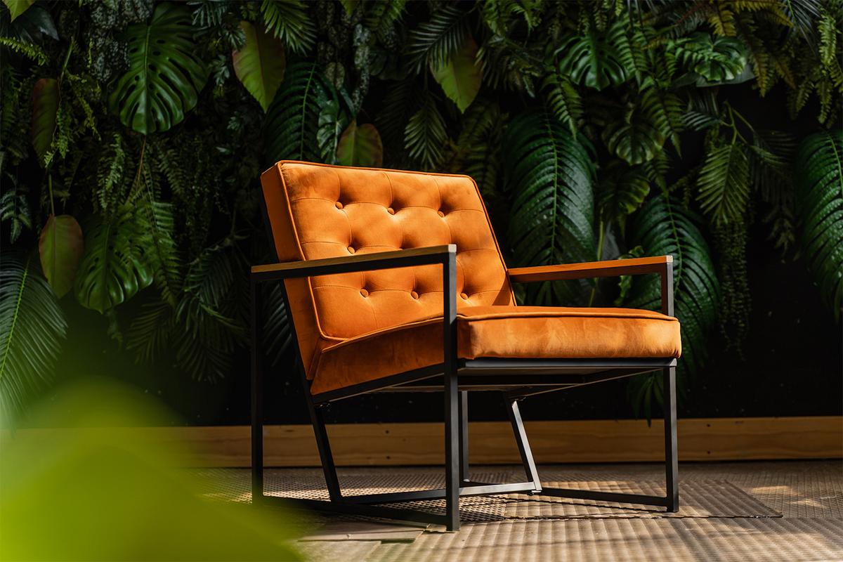 POLSTERSESSEL ARLY Orange Velvet - Cognac/Schwarz, Textil (63/80/80cm) - KAWOLA