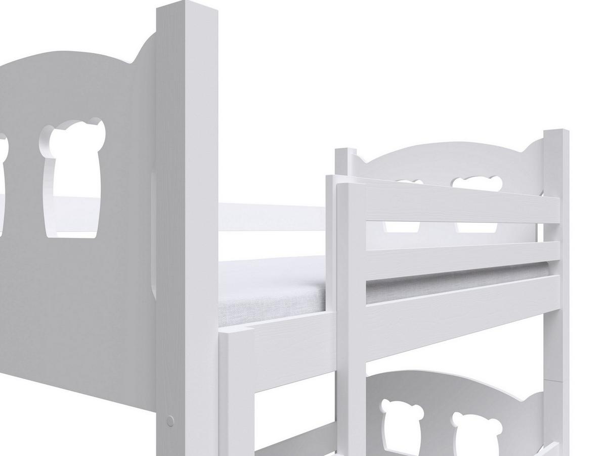 ETAGENBETT LEONE mit Bettkasten 80x180 cm Weiß - Weiß, Holz (80/180cm) - MASSENO