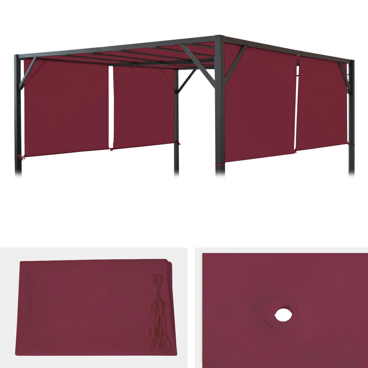 ERSATZBEZUG DACH FÜR PERGOLA BEJA Bordeaux - Bordeaux, Textil (272/1/496cm) - MCW
