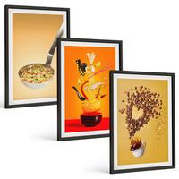 BILDER SET 3er Set - 40x60 cm Schwarzer Rahmen - Küchenthemen - Schwarz, Kunststoff (40/60cm) - TULUP