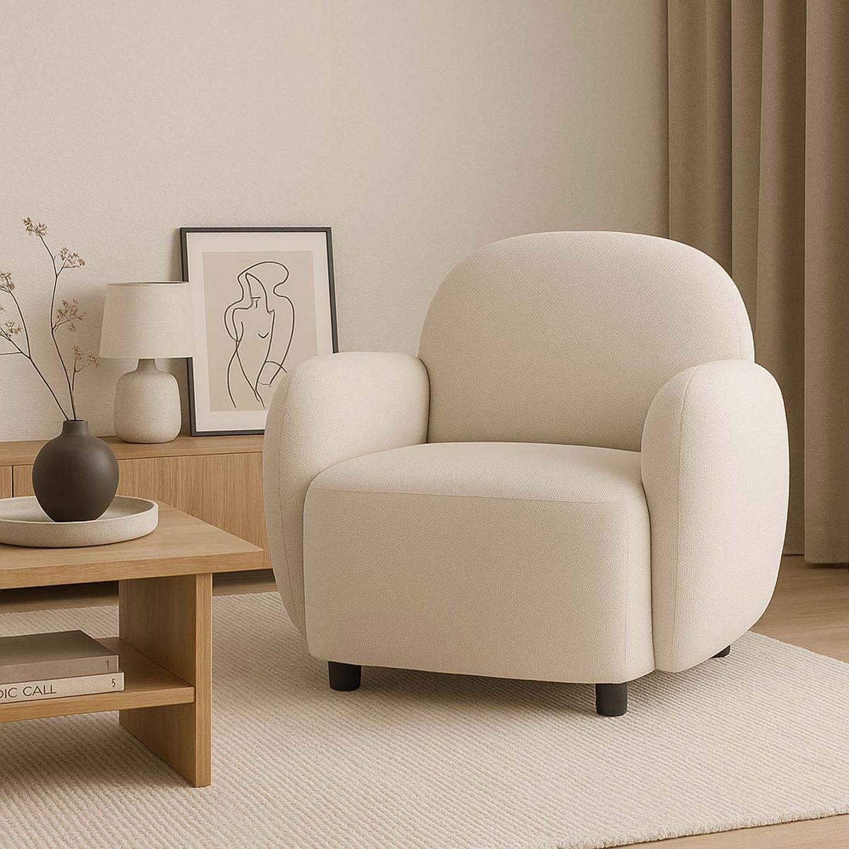 SESSEL Creme - Creme, Textil (86/77/56cm) - MCW