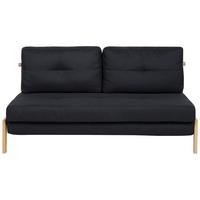 2-SITZER-SCHLAFSOFA Polsterbezug Schwarz Edland - Schwarz, Textil (152/76/92cm) - Beliani