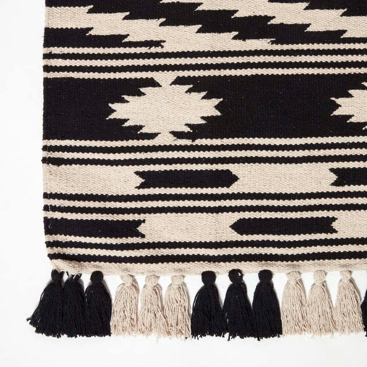 KELIM-TEPPICHLÄUFER Dinan 66/200 cm - Schwarz, Textil (66/200cm) - Homescapes