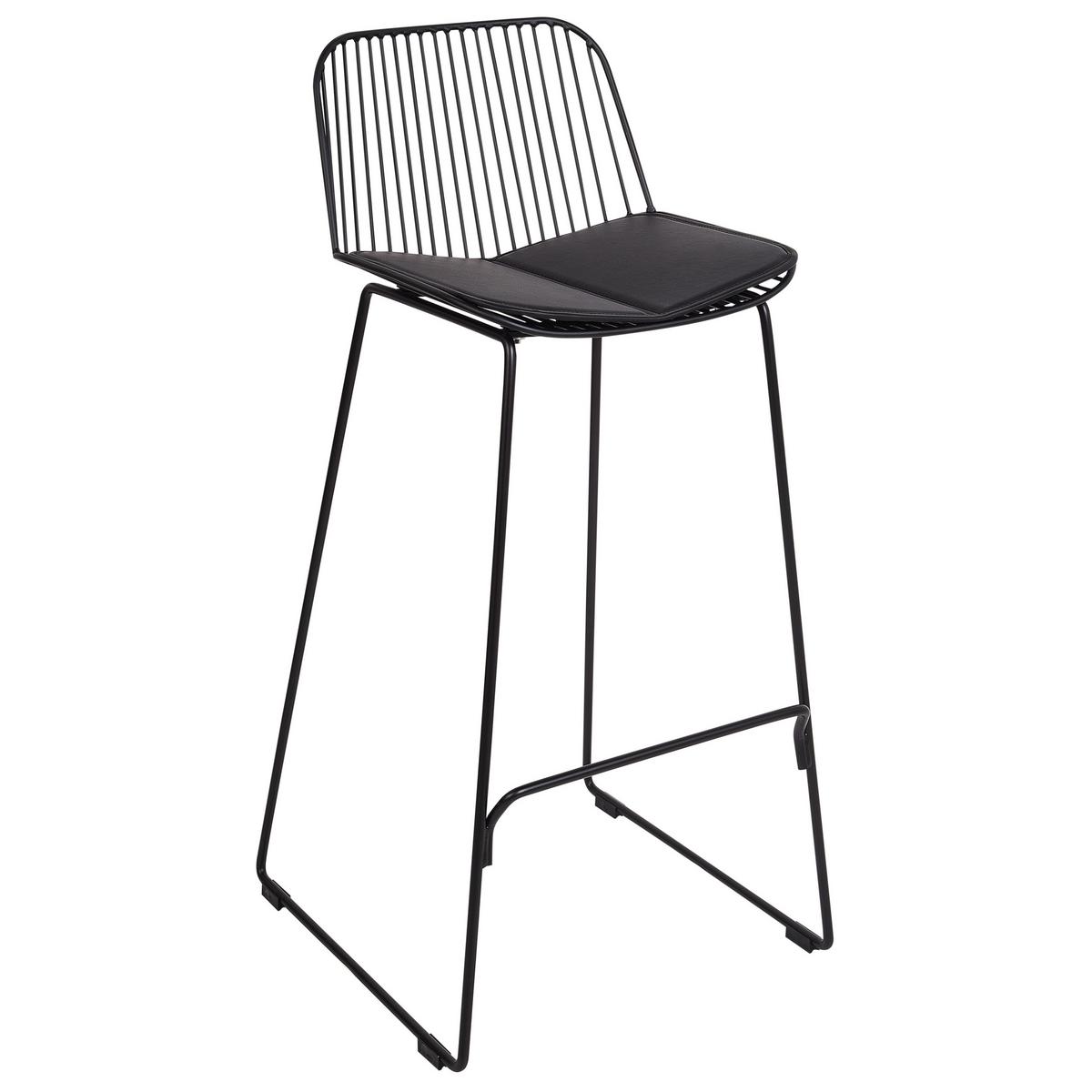 BARSTUHL 2er-Set Metall Schwarz Pensacola - Schwarz, Metall (49/99/49cm) - Beliani