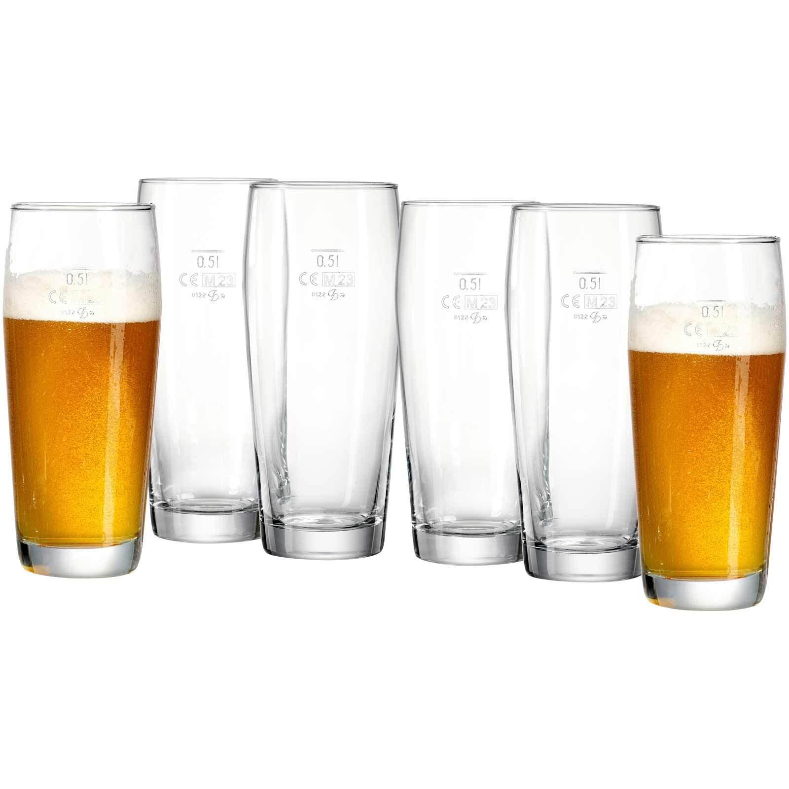 BIERGLÄSER Willi transparent 0,5 Liter 6er Set - Transparent, Glas (0.5L) - Ritzenhoff Breker