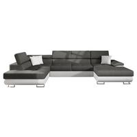 WOHNLANDSCHAFT Cotere Bis, Seite: Links - Grau, Holz (345/91/202cm) - MIRJAN24