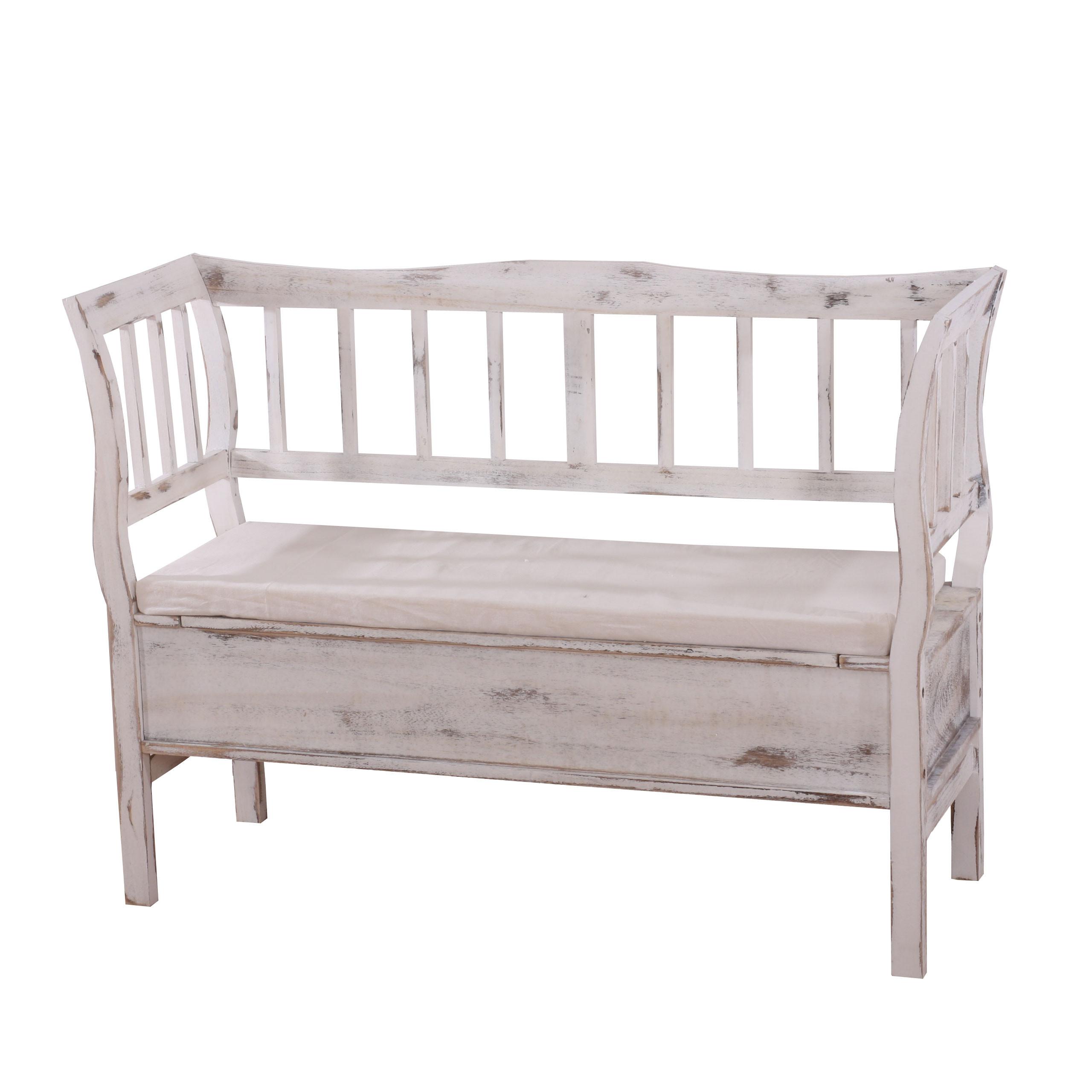 SITZBANK STAUFACH SHABBY-LOOK Cremeweiß - Creme/Weiß, Holz (119/85/40cm) - MCW