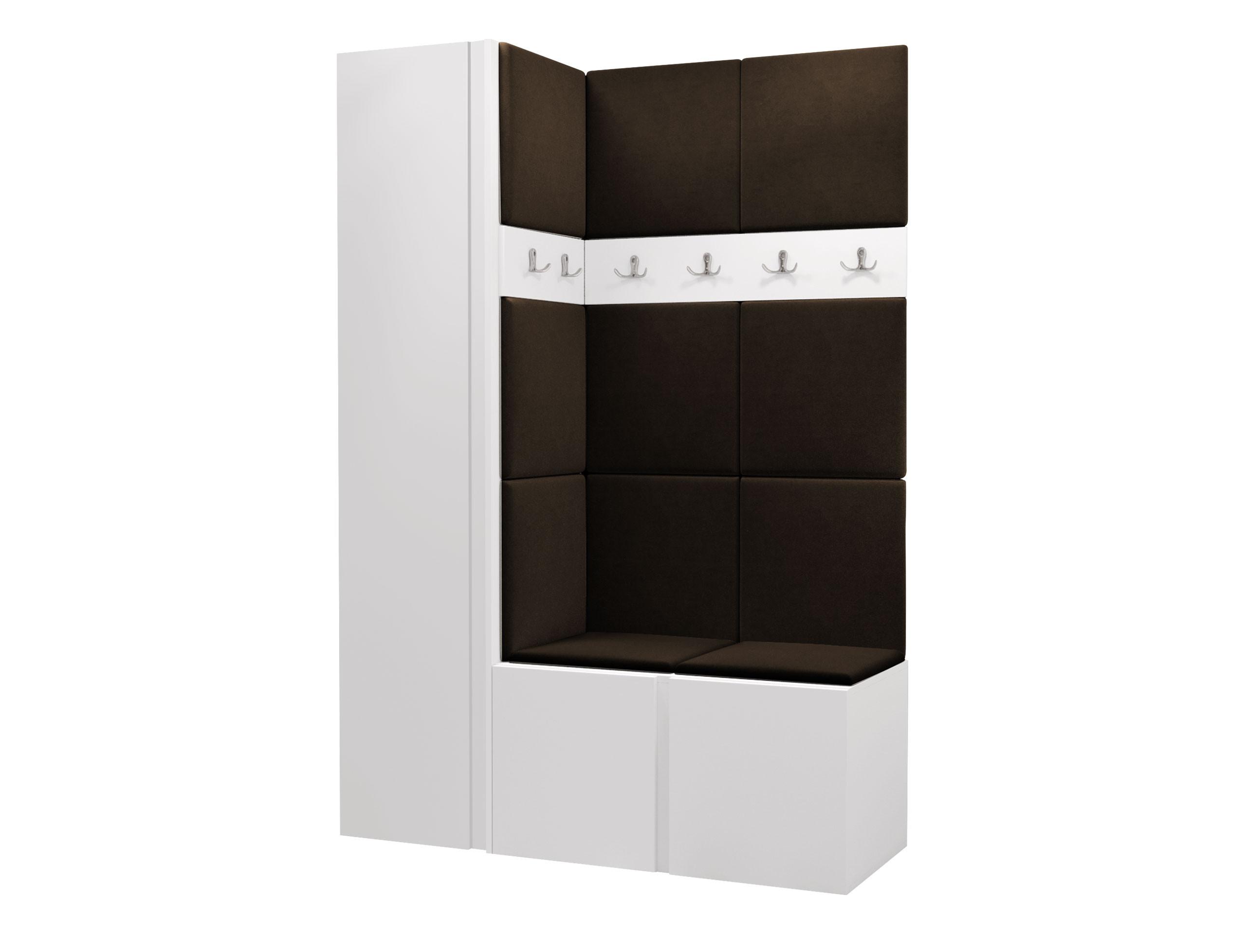GARDEROBEN-SET Orion IX - Weiß/Braun, Holzwerkstoff/Kunststoff (124/186/46cm) - MIRJAN24